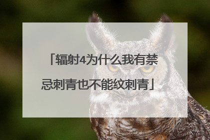 辐射4为什么我有禁忌刺青也不能纹刺青