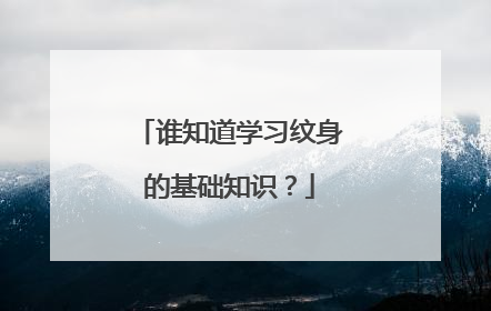 谁知道学习纹身的基础知识?
