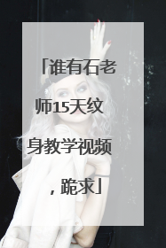 谁有石老师15天纹身教学视频，跪求