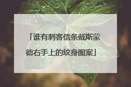 谁有刺客信条戴斯蒙德右手上的纹身图案
