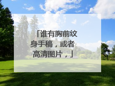 谁有胸前纹身手稿，或者高清图片，