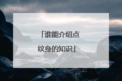 谁能介绍点纹身的知识