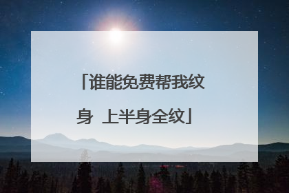 谁能免费帮我纹身 上半身全纹