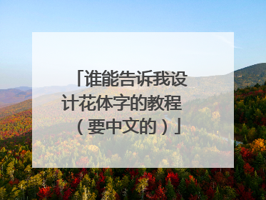 谁能告诉我设计花体字的教程（要中文的）