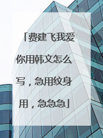 费建飞我爱你用韩文怎么写，急用纹身用，急急急