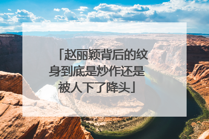 赵丽颖背后的纹身到底是炒作还是被人下了降头