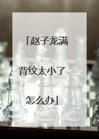 赵子龙满背纹太小了怎么办