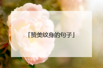 赞美纹身的句子