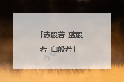 赤般若 蓝般若 白般若