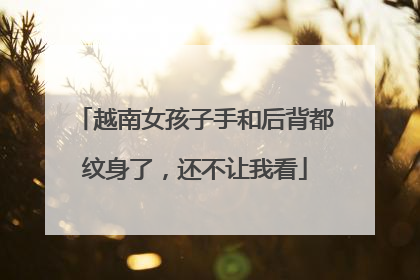 越南女孩子手和后背都纹身了，还不让我看