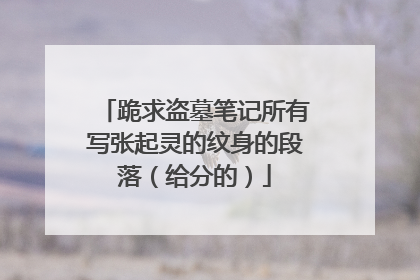 跪求盗墓笔记所有写张起灵的纹身的段落（给分的）