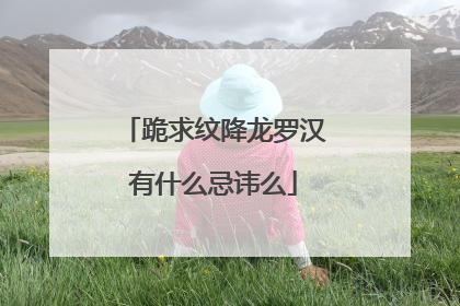 跪求纹降龙罗汉有什么忌讳么