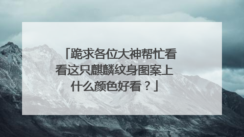 跪求各位大神帮忙看看这只麒麟纹身图案上什么颜色好看？