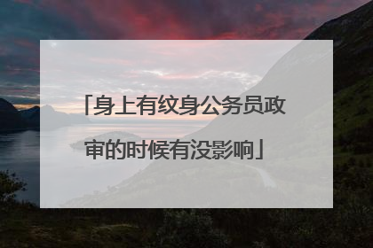 身上有纹身公务员政审的时候有没影响