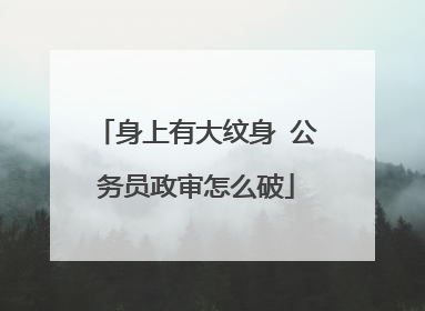 身上有大纹身 公务员政审怎么破