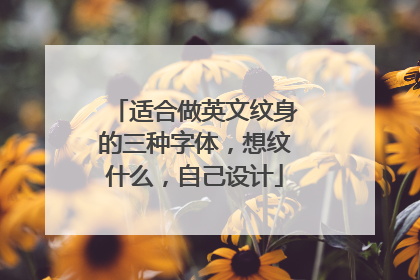 适合做英文纹身的三种字体，想纹什么，自己设计