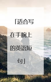 适合写在手腕上的英语短句