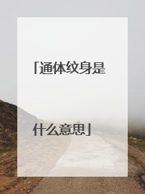 通体纹身是什么意思