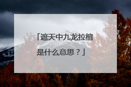遮天中九龙拉棺是什么意思？