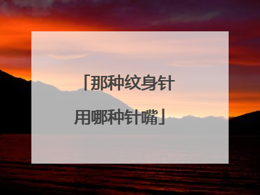 那种纹身针用哪种针嘴