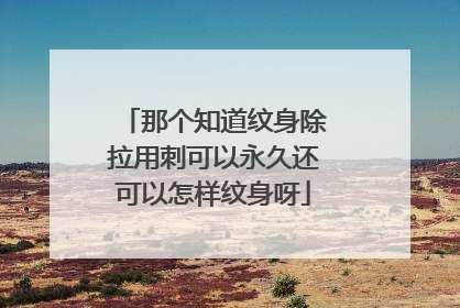 那个知道纹身除拉用刺可以永久还可以怎样纹身呀