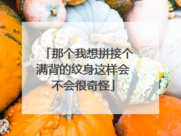 那个我想拼接个满背的纹身这样会不会很奇怪