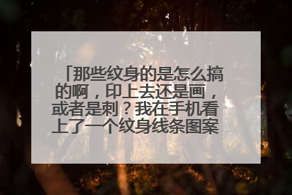 那些纹身的是怎么搞的啊，印上去还是画，或者是刺？我在手机看上了一个纹身线条图案，如果去纹身店，是不是手机上的纹身图案给纹身师看，然后直接画吗？