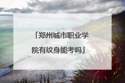 郑州城市职业学院有纹身能考吗
