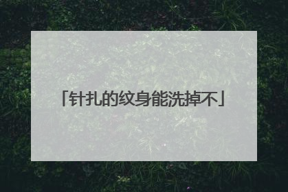 针扎的纹身能洗掉不