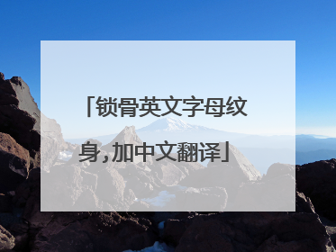 锁骨英文字母纹身,加中文翻译