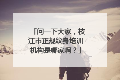 问一下大家，枝江市正规纹身培训机构是哪家啊？