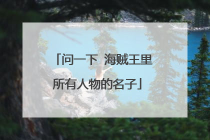 问一下 海贼王里所有人物的名子