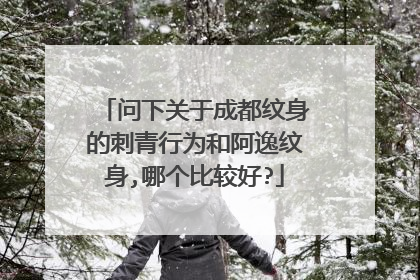 问下关于成都纹身的刺青行为和阿逸纹身,哪个比较好?