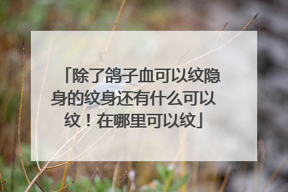 除了鸽子血可以纹隐身的纹身还有什么可以纹！在哪里可以纹