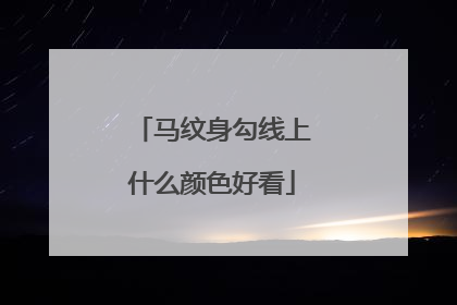 马纹身勾线上什么颜色好看