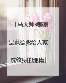 马大帅3哪集是范德彪给人家洗纹身的那集