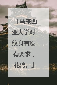 马来西亚大学对纹身有没有要求，花臂。