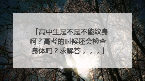 高中生是不是不能纹身啊？高考的时候还会检查身体吗？求解答，，，