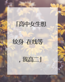 高中女生想纹身 在线等，我高二