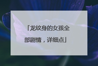 龙纹身的女孩全部剧情，详细点