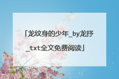 龙纹身的少年_by龙抒_txt全文免费阅读