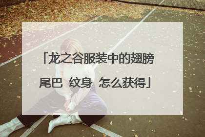 龙之谷服装中的翅膀 尾巴 纹身 怎么获得