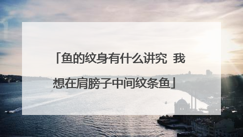 鱼的纹身有什么讲究 我想在肩膀子中间纹条鱼