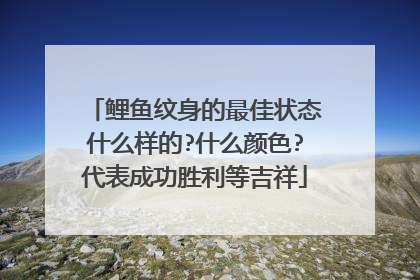 鲤鱼纹身的最佳状态什么样的?什么颜色?代表成功胜利等吉祥