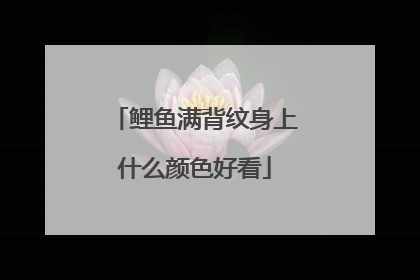 鲤鱼满背纹身上什么颜色好看