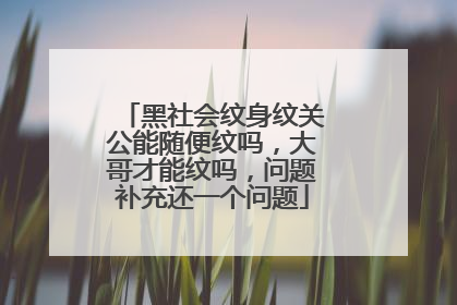 黑社会纹身纹关公能随便纹吗，大哥才能纹吗，问题补充还一个问题