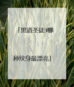 黑道圣徒3哪种纹身最漂亮