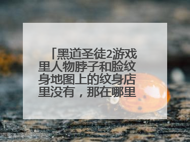 黑道圣徒2游戏里人物脖子和脸纹身地图上的纹身店里没有，那在哪里可以纹到！求速答！ 带问3什么时候能下载