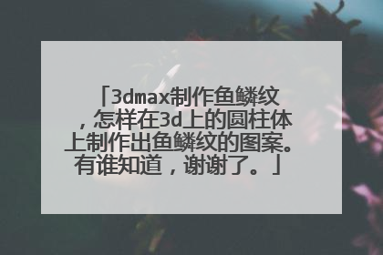 3dmax制作鱼鳞纹，怎样在3d上的圆柱体上制作出鱼鳞纹的图案。有谁知道，谢谢了。
