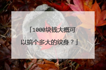 1000块钱大概可以搞个多大的纹身？